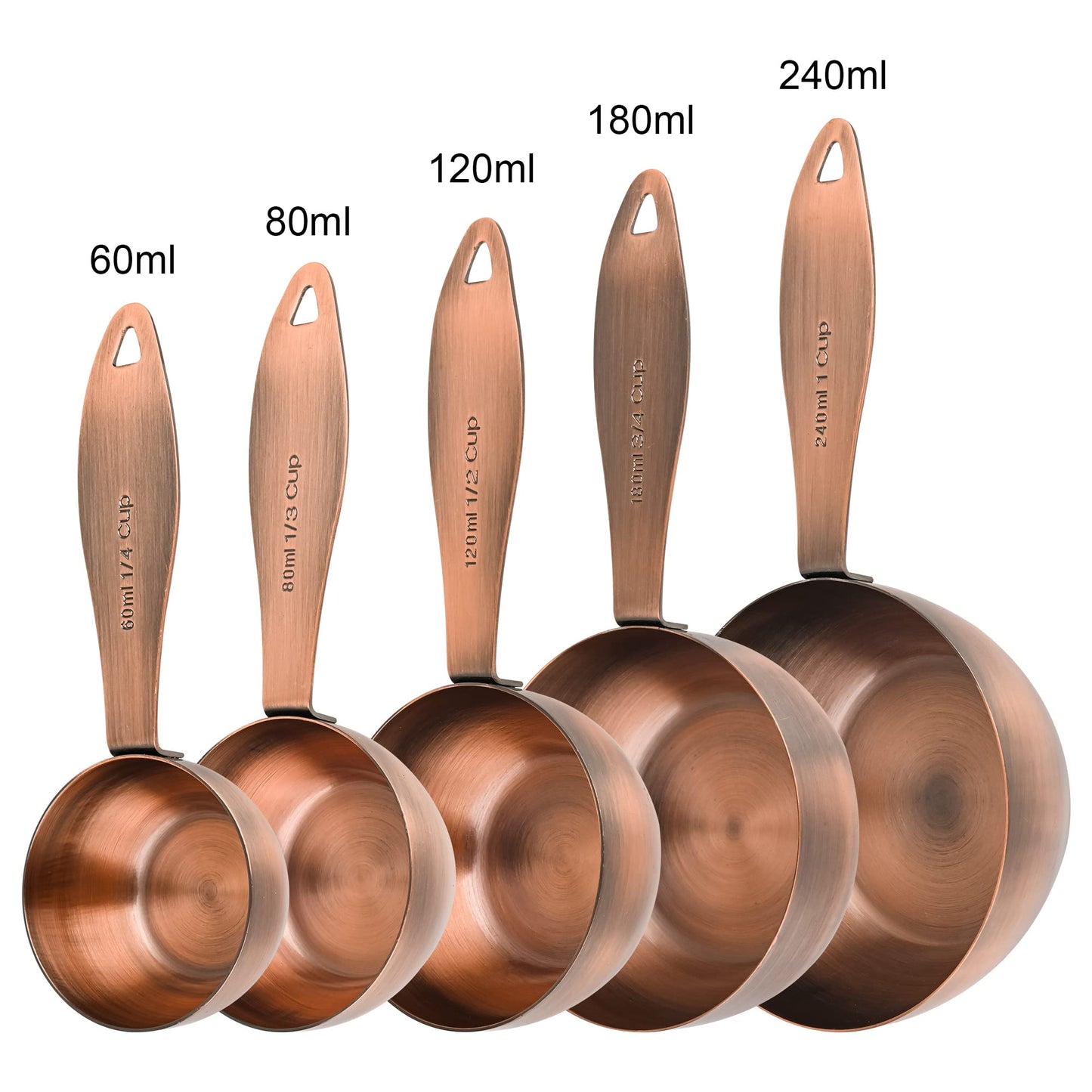 Smithcraft Measuring Cups and Spoons Set, 12 Pieces Stainless Steel Measuring Cup Set, Metal Copper Measuring Cups Spoons, Dry & Liquid Kitchen Measure Cup Spoon & Leveler & Measure Equivalents