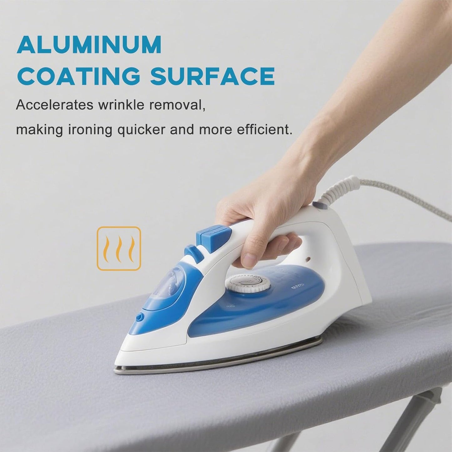 RAINHOL Ironing Board Cover - Extra Thick Padded, Non-Stick & Scorch Resistant | 15x54 Inches, Grey