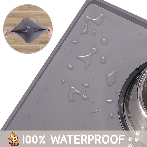 MateeyLife Silicone Pet Feeding Mat - Waterproof & Anti-Slip Dog/Cat Bowl Mat | Spill-Proof Design