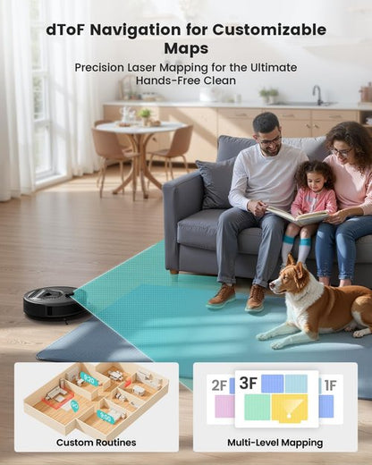 Lefant M330 Pro LiDAR Robot Vacuum & Mop - Smart Mapping, Tangle-Free Pet Hair, WiFi Control