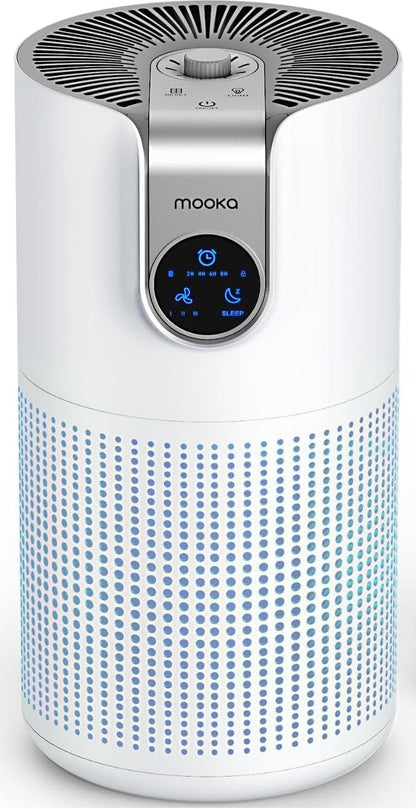 MOOKA HEPA Air Purifier - Large Room Coverage Up to 1500ft² | Quiet 15dB with Aromatherapy for Pets & Odor Removal
