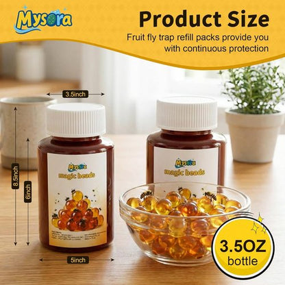 Fruit Fly Trap Refill Beads by [Brand Name] - Non-Toxic & Effective Bait | 100g Bottle for Indoor Use