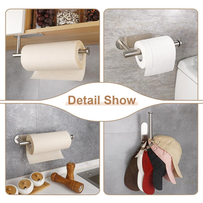 Under-Cabinet Paper Towel Holder, Retractable, Stainless Steel, Easy Install, Standard Bracket