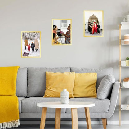 JCJMY 10x17 Gold Picture Frame - Versatile Horizontal & Vertical Wall Hanging for Photos & Posters