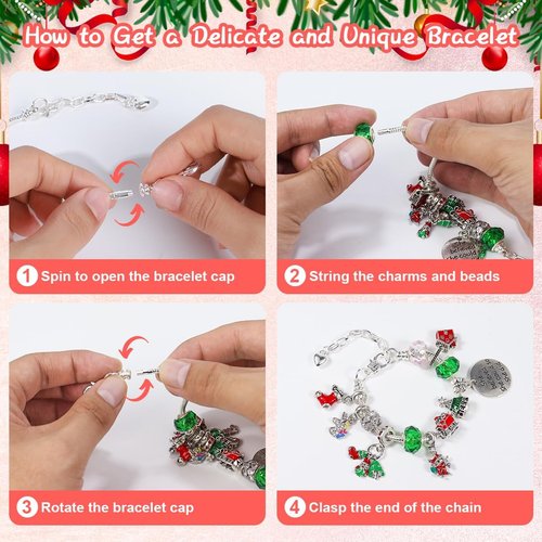 Advent Calendar 2025 - 24-Day Christmas Countdown with DIY Bracelets & Charms | Perfect Gift for Kids