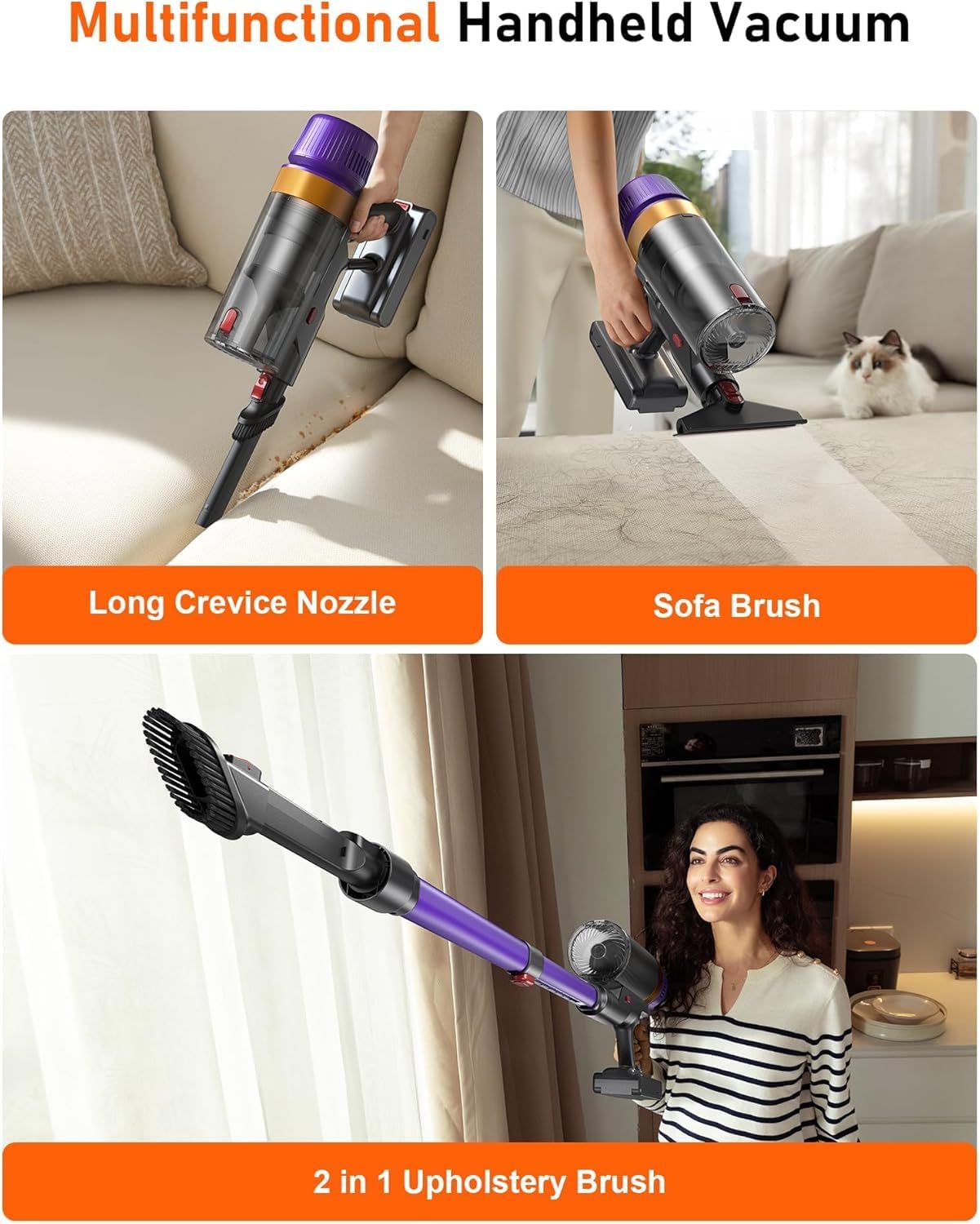 Skiennix Cordless Vacuum Cleaner - Powerful 620W, 75-Min Runtime, LED Display, 1.8L Dust Cup | Ideal for Hardwood Floors & Pet Hair