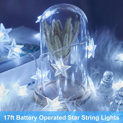 Minetom Star String Lights - 50 LED Waterproof Fairy Lights with Timer | 17 ft for Indoor & Outdoor Decor