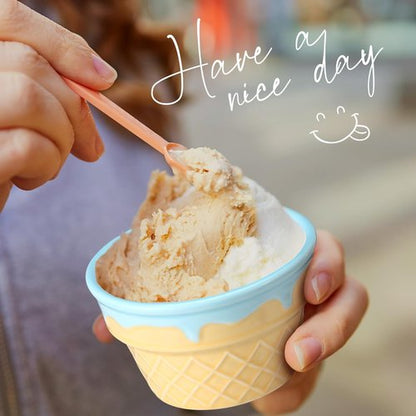 Honeydak Ice Cream Bowls - 9 oz Reusable Waffle Dessert Cups | Perfect for Summer Parties & Snacks