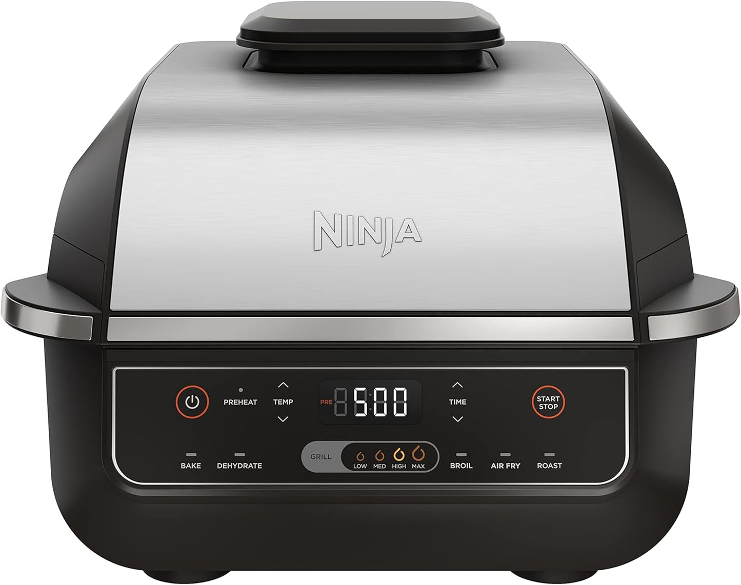Ninja EG201 Foodi 6-in-1 Indoor Grill - Air Fry, Roast, Bake & Broil - Dishwasher Safe, Black/Silver