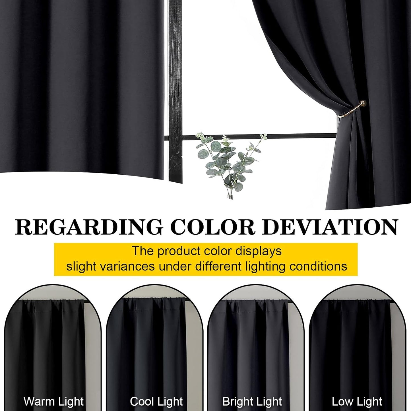 Skiennix Blackout Curtains - Soft Solid Room Darkening Thermal Insulated - 63 Inch Length, 2 Panels Set