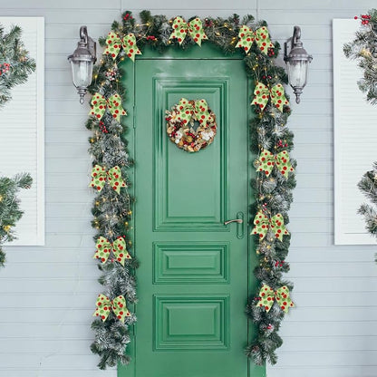 12pcs Christmas Bows Ornaments 6.3 Inch Large Christmas Wreath Bows - Style 1