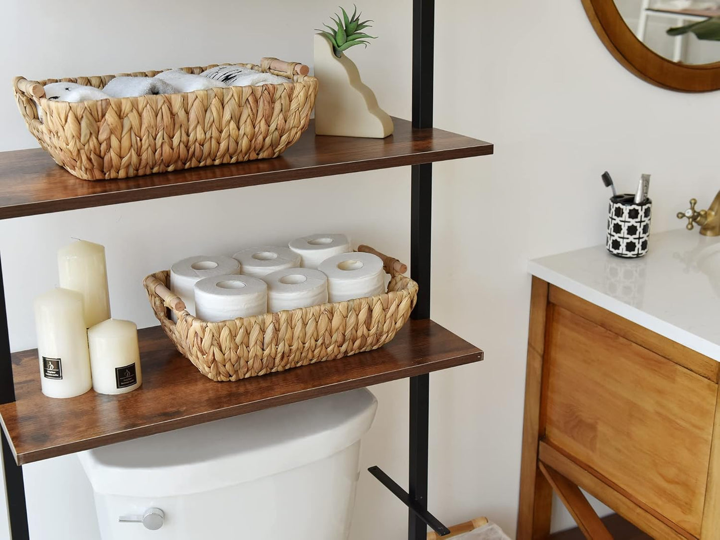 StorageWorks Hand-Woven Storage Baskets Set - Stylish Organization Bins for Home Decor