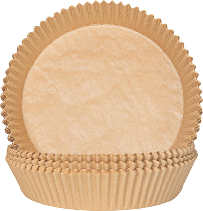 Restaurantware Air Fryer Liners - No-Stick Silicone Coating, 100 Round, 6.3 x 6.3 Inch, Food-Grade Paper