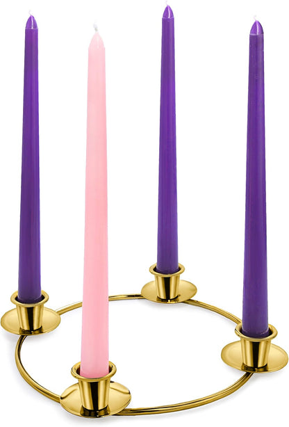 Advent Candle Holder - Elegant Gold Advent Ring for Taper Candles | Perfect Advent Wreath Centerpiece