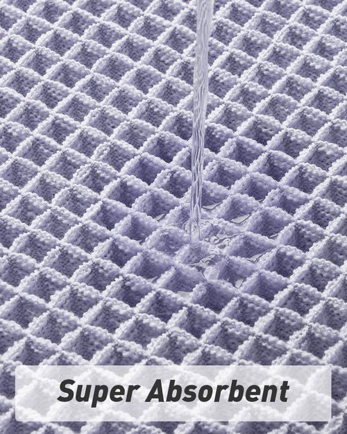 Upgraded Waffle Runner Rug Super Absorbent Non Slip Bath Mats for Bathroom Machine Washable Bathroom Runner Rug with Tassels, Ideal for Hallway Bedroom Laundry Room, 2' x 4' (24" x 48"), Purple