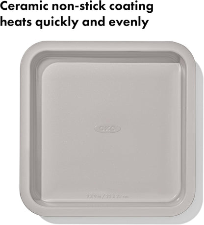 OXO Good Grips 9” Square Cake Pan - Non-Stick Pro Ceramic Coating in Storm Blue