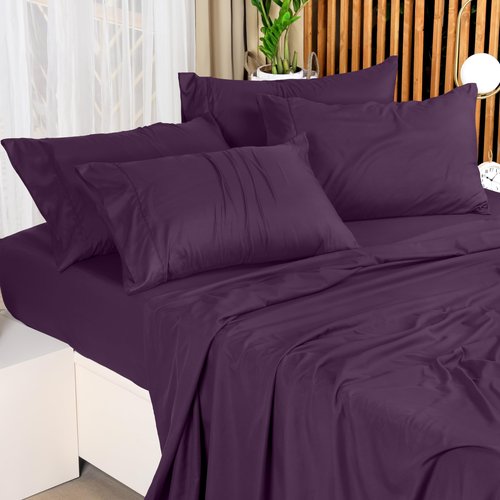 Utopia Bedding Full Sheet Set – 4 Piece Bed Sheets for Full Size Bed, Soft and Breathable Microfiber, Includes 1 Fitted Sheet, 1 Flat Sheet and 2 Pillowcases (Dark Purple)