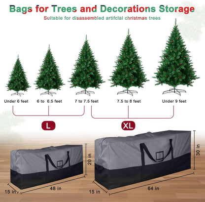 Skiennix Christmas Tree Storage Bag - Extra Large 600D Oxford for 9 Ft Trees | Waterproof & Zippered