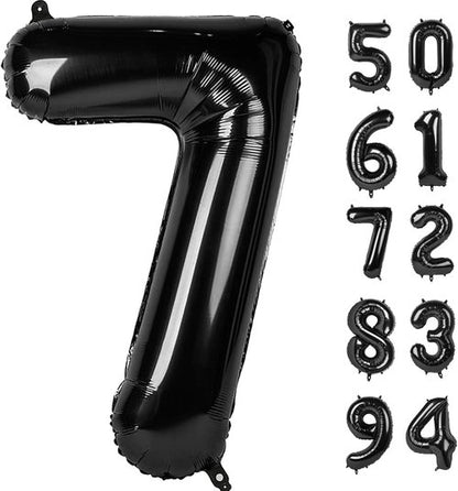 7 Number Balloon - 40 Inch Black Birthday Decoration for 7th Birthday Party