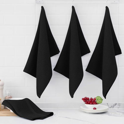 Homaxy 100% Cotton Kitchen Dish Towels - Ultra Soft, Absorbent & Quick Drying | 20 x 28 Inches, 8-Pack, Black