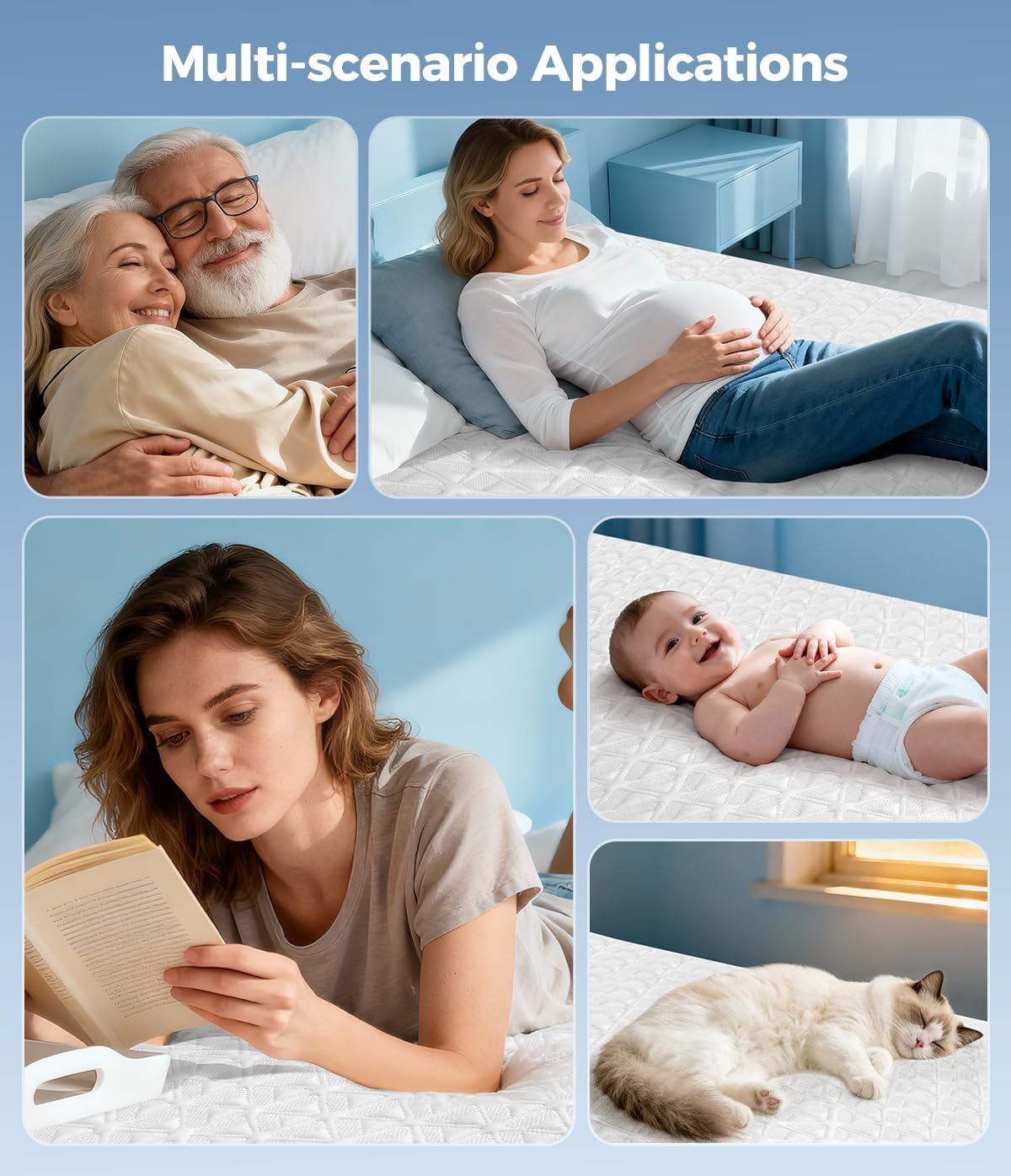 Skiennix Waterproof Mattress Protector - Soft Breathable Twin Size Pad with Deep Pocket | Noiseless Cooling Cover, White