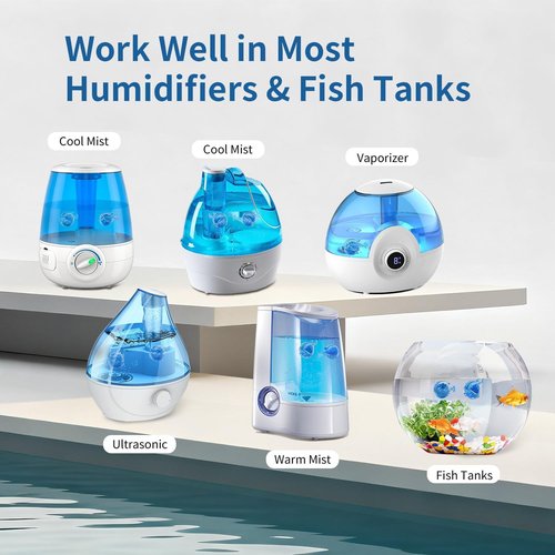 Humidifier Cleaning Fish - Humidifier Tank Cleaner Demineralization Cartridge | Prevents Hard Water Build-Up, Odor & Scale | Universal Fit for Most Humidifiers & Fish Tanks (12-Pack)