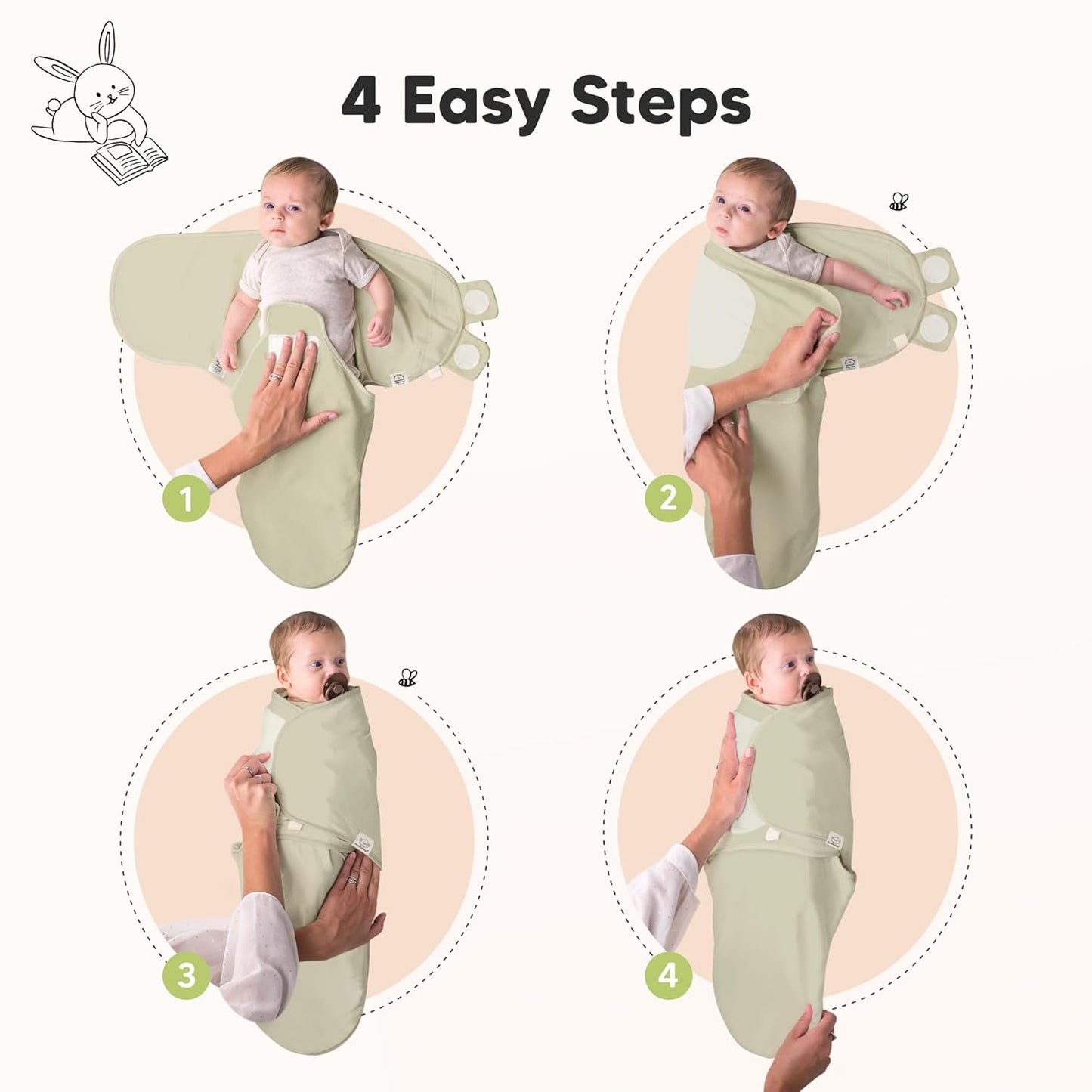 Organic Baby Swaddle Sleep Sacks by [Brand Name] - Soft & Snug for Newborns 3-6 Months | Dino Ridge, Size L