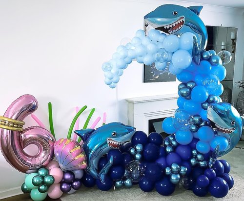 Bezente Blue Balloons Set - 60pcs 12-Inch Metallic & Pastel Blue Latex Balloons for Celebrations