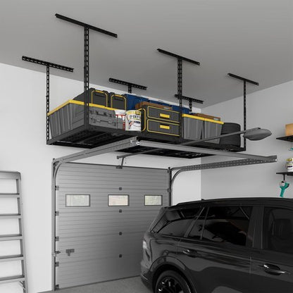 Jusgym Overhead Garage Storage Rack - Height Adjustable 26"-40" | Heavy Duty Metal, 450LBS Capacity