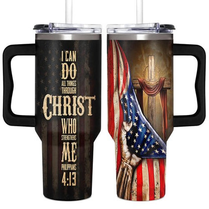 Christian Gifts for Men - God Gifts, Religious Gifts for Men - Fathers Day Gift Ideas for Dad - Birthday Gifts, Christmas Gifts for Him, Men, Boyfriend, Husband - Christian 40 oz Tumbler with Handle