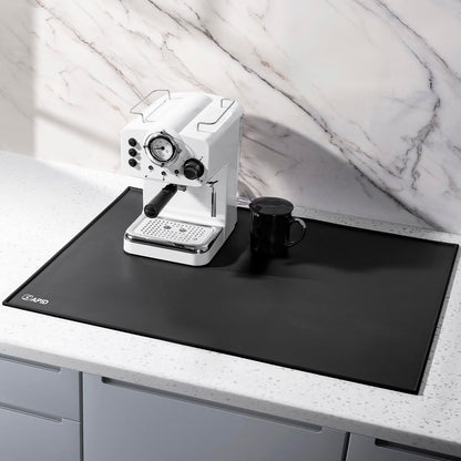 SAPID 32"x24" Extra Large Silicone Mat With Raised Edge, Rolled-Up Silicone Mats For Kitchen Counter Heat Resistant Silicone Mat With Lip, Thick Countertop Protector Mat,Silicone Mats For Crafts,Black