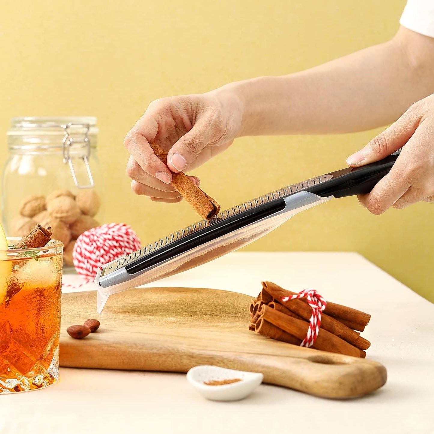 Spring Chef Premium Ice Cream Scoop & Stainless Steel Zester | 2-Piece Bundle in Black
