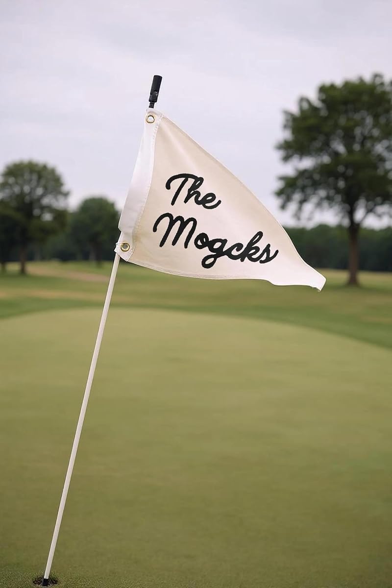 Personalized Golf Wedding Pennant - Embroidered Last Name & Established Year Flag (Multi 5)