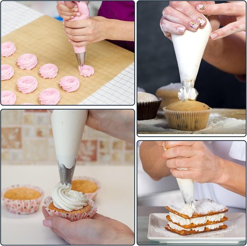 Engorgio Disposable Mini Piping Bags - 100 Pcs 8-Inch Clear Pastry Bags for Cakes, Macarons & Cupcakes