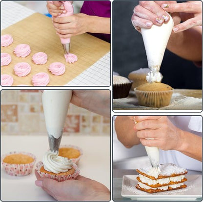 Engorgio Disposable Mini Piping Bags - 100 Pcs 8-Inch Clear Pastry Bags for Cakes, Macarons & Cupcakes