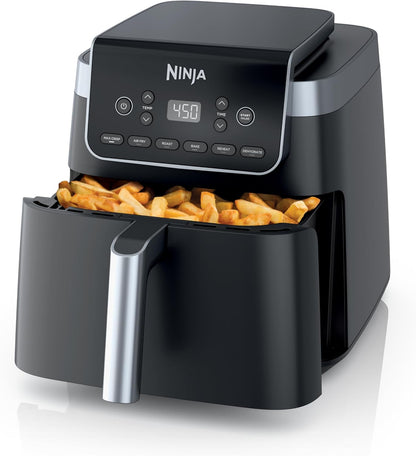 Ninja XL Air Fryer - 6.5 QT Capacity | 6-in-1 Cooking Functions | Nonstick Basket & Recipe Guide | Grey | AF181
