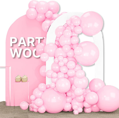 PartyWoo Baby Pink Balloons - 155-Piece Arch Kit with Various Sizes for Baby Shower & Birthday Decor