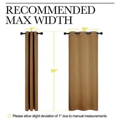 NICETOWN Sleek Blackout Curtains 50 inches Length for Small Windows, Noise Reducing and Block Draft Panels for Door Doorway Laundry Office Luxury Decor Theme (2 Panels, Gold Brown, W42 x L50 -Inch)