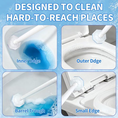 100 Count Toilet Wand Refills for Clorox, 4X Cleaning Power Toilet Bowl Cleaner Refill Pads for Clorox Wand System, Disposable Toilet Brush for Bathroom Cleaning，Light Scent