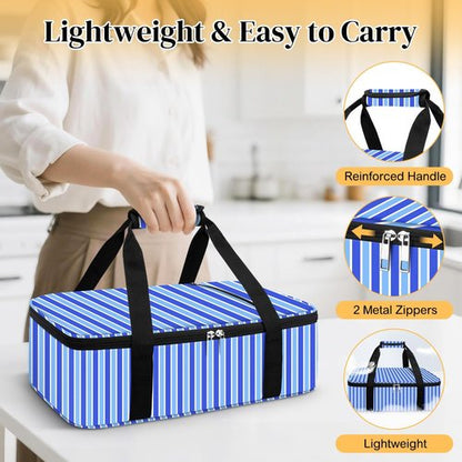 Coobiiya Insulated Casserole Carrier - Keeps Food Hot or Cold | Portable 9" x 13" Lasagna Tote for Picnics