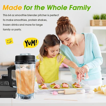 For Vitamix Blender Pitcher 64oz, Replacement Parts for Vitamix 5200 5000 6500 7500 750 Classic Explorian Vita-Prep vm0101 vm0102 vm0103 vm0197 E310