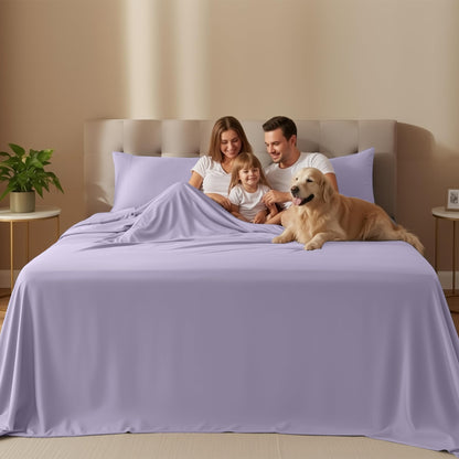 Utopia Bedding Full Size Sheet Set – 4 Piece Bed Sheets, Soft and Breathable Microfiber, Includes 1 Fitted Sheet, 1 Flat Sheet and 2 Pillowcases – Oeko Tex (Lavender)