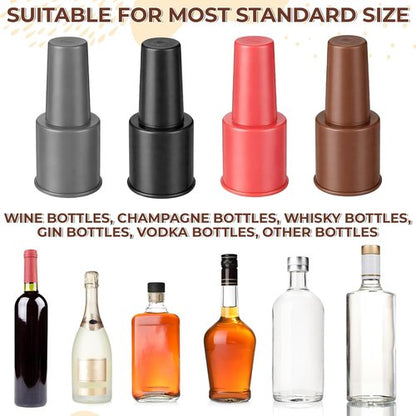 8 PCS Silicone Wine Stopper, 4 Colors Reusable & Unbreakable Glass Bottle Sealer Covers Wine Stoppers Soft Seal Bottle Cover Caps to Keep Wine Champagne Fresh Home Use