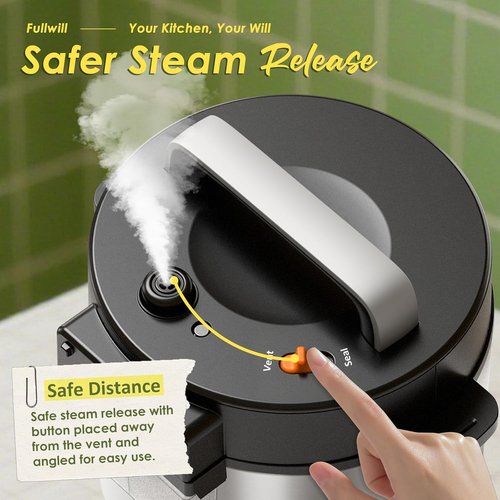 Fullwill 9-in-1 Electric Pressure Cooker - 12 Presets Instant Multi Cooker, 6 Quart Nonstick Pot