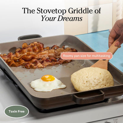 Our Place Griddle Pan - Nonstick Ceramic Stovetop Griddle & Sheet Pan | Toxin-Free, Ergonomic Handles | 5 Qt Capacity, Oven Safe to 450°F | Blue Salt