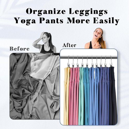 HOUSE DAY Legging & Yoga Pants Hangers - Space-Saving Clips for Closet Organization | 20 Pack in Ivory