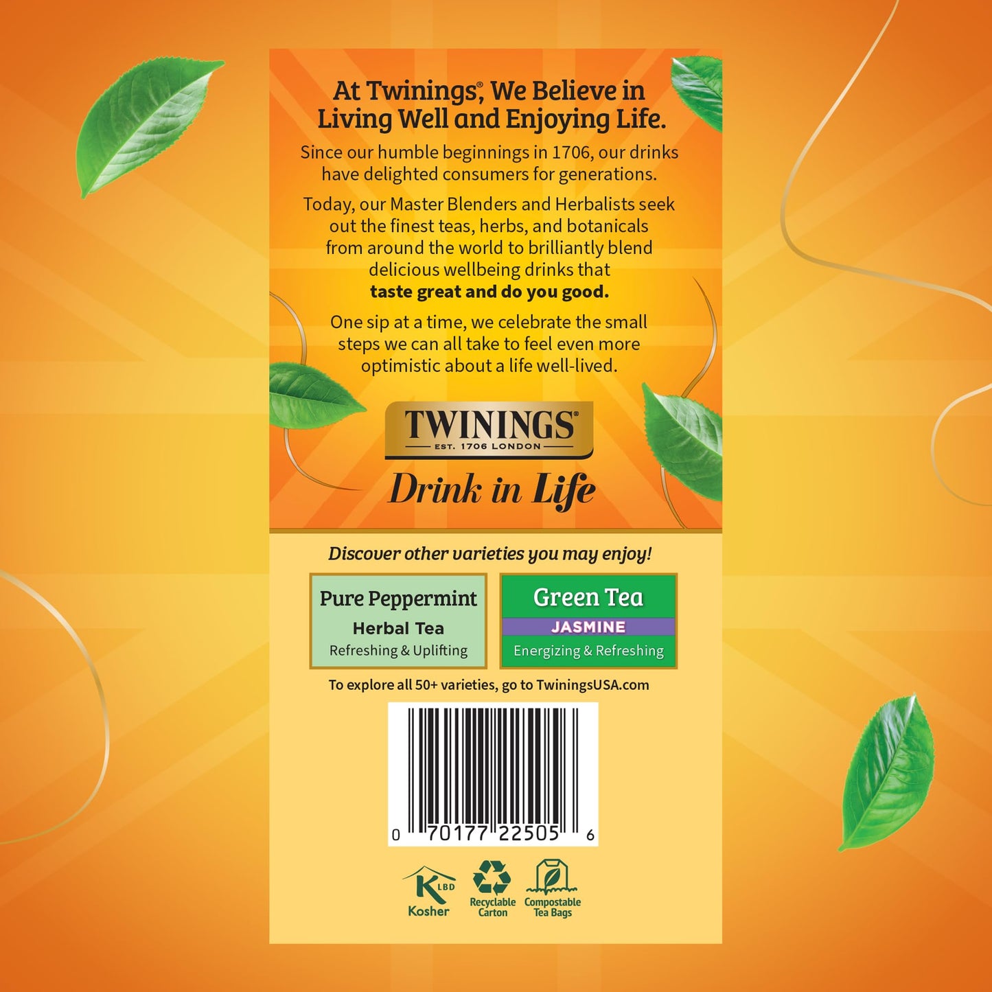 Twinings Lemon & Ginger Herbal Tea Individually Wrapped Bags, 50 Count (Pack of 6), Tangy Lemon & Spicy Ginger, Naturally Caffeine-Free, Enjoy Hot or Iced, 300 Teabags