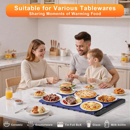 Skiennix Food Warming Mat - 4 Temperature Levels | Quick 8-Second Heating Tech | Perfect for Parties & Buffets