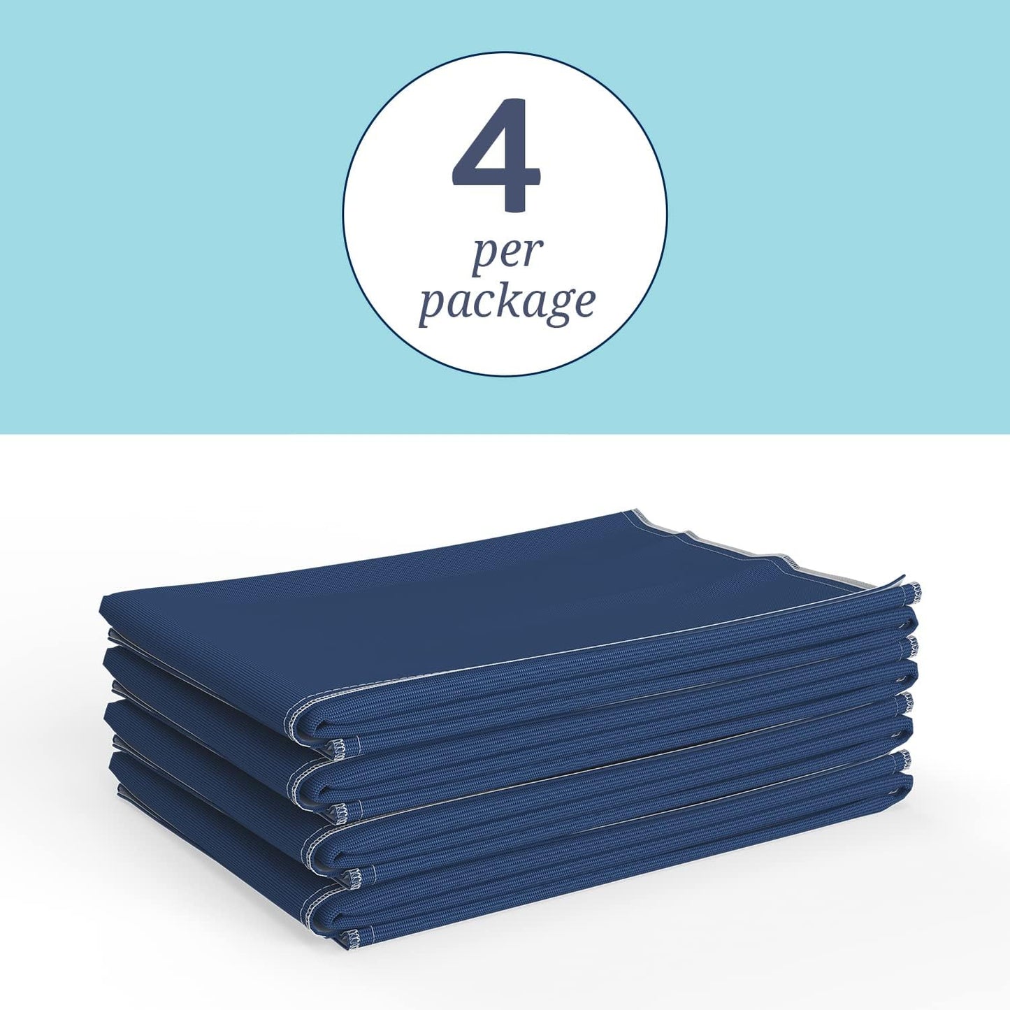 Medline Washable Bed Pads - Large 34 x 36 Inch Reusable Underpads | 4 Pack for Incontinence, Navy & Gray