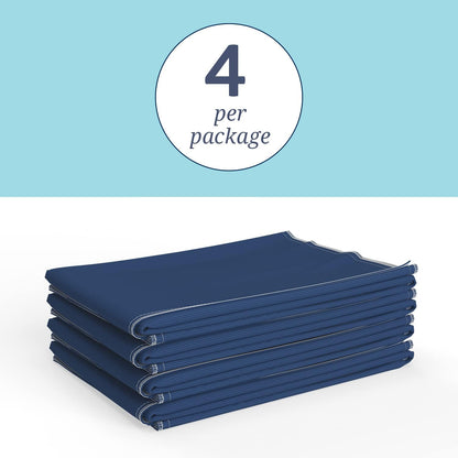 Medline Washable Bed Pads - Large 34 x 36 Inch Reusable Underpads | 4 Pack for Incontinence, Navy & Gray